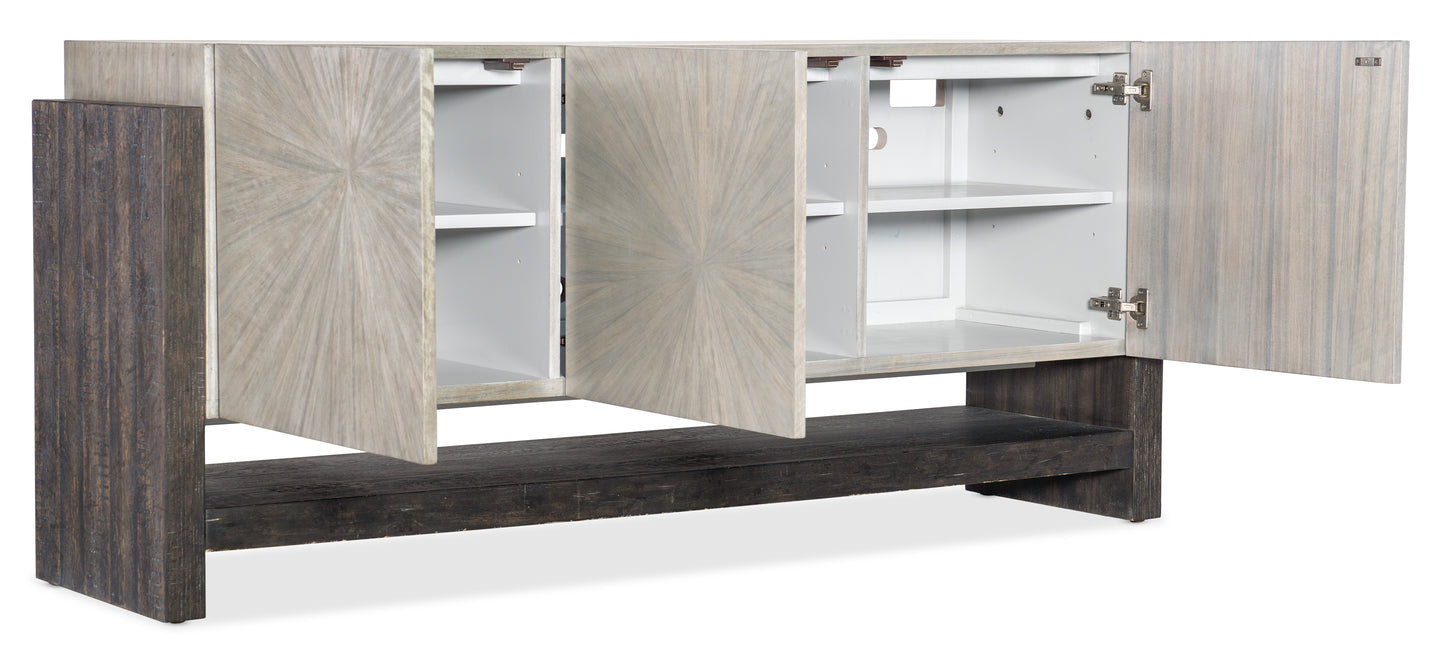 Melange ground perspective credenza