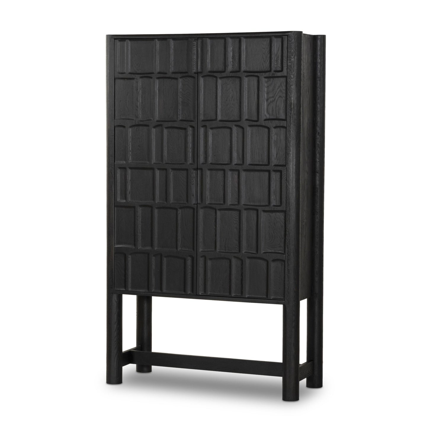 Ezri cabinet: black oak-carved black oak