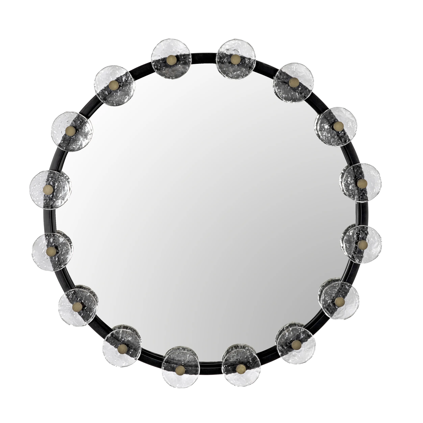 Moira mirror with glass details, black metal