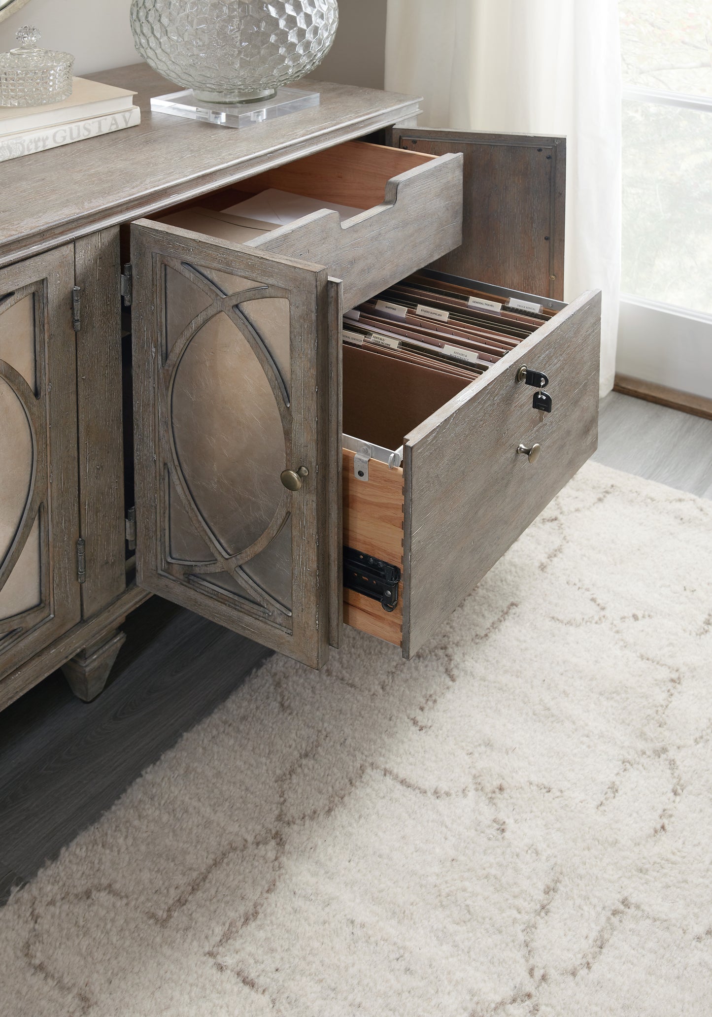 Rustic glam credenza