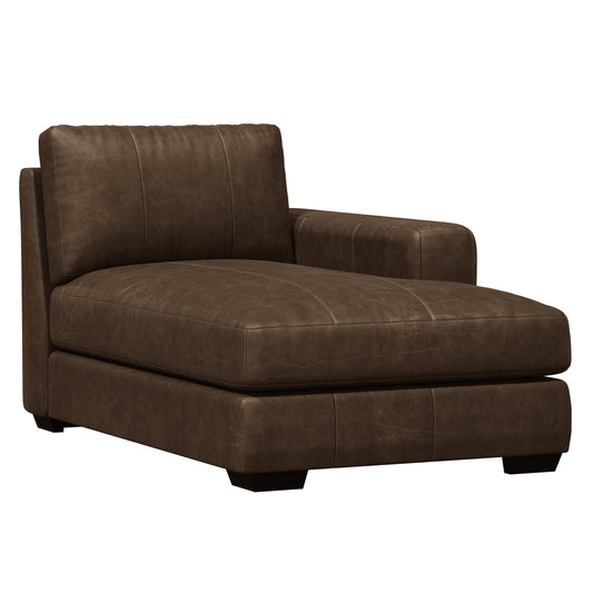 Dawkins leather right arm chaise