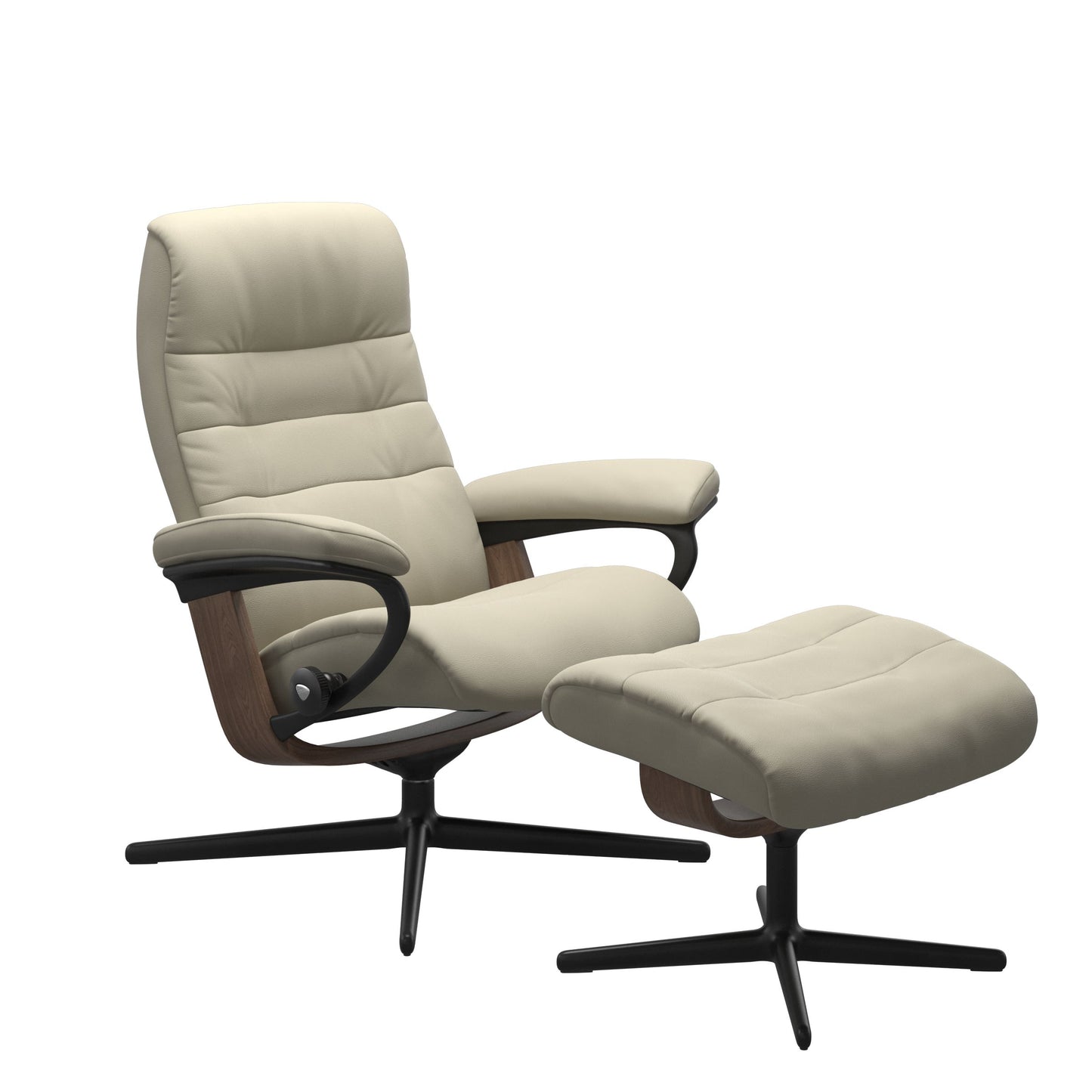 Stressless® opal (m) cross base recliner with ottoman