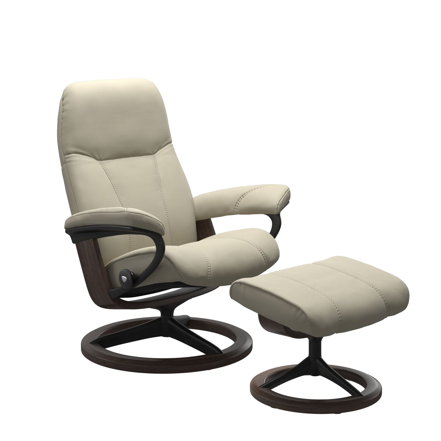 Stressless® consul (s) signature base recliner with ottoman