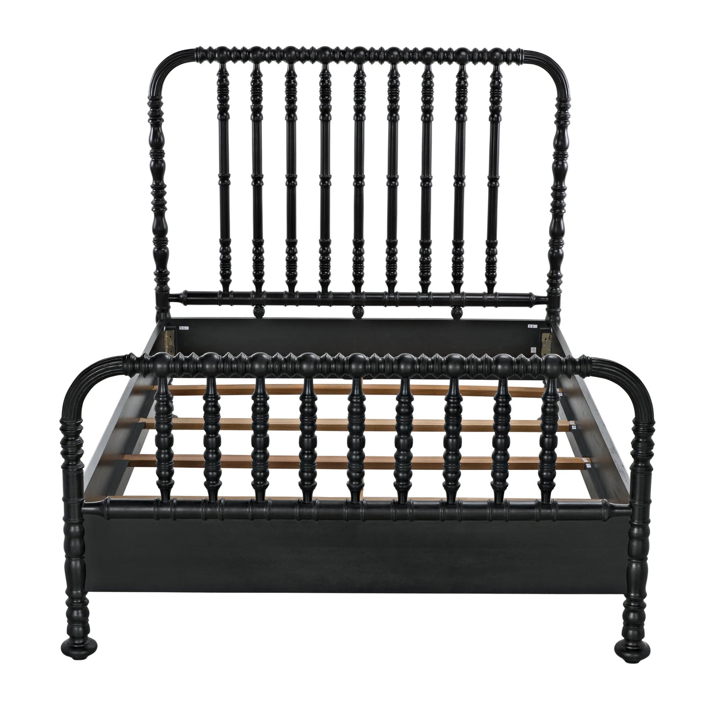 Bachelor bed, queen, hand rubbed black