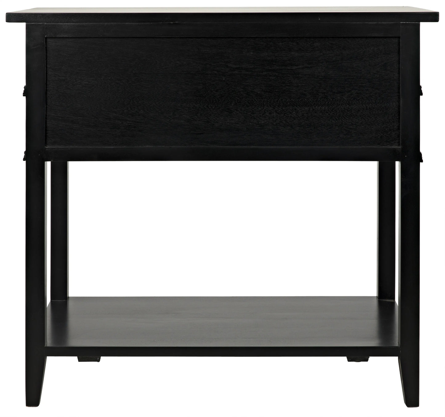 Colonial 2-drawer side table, distressed black