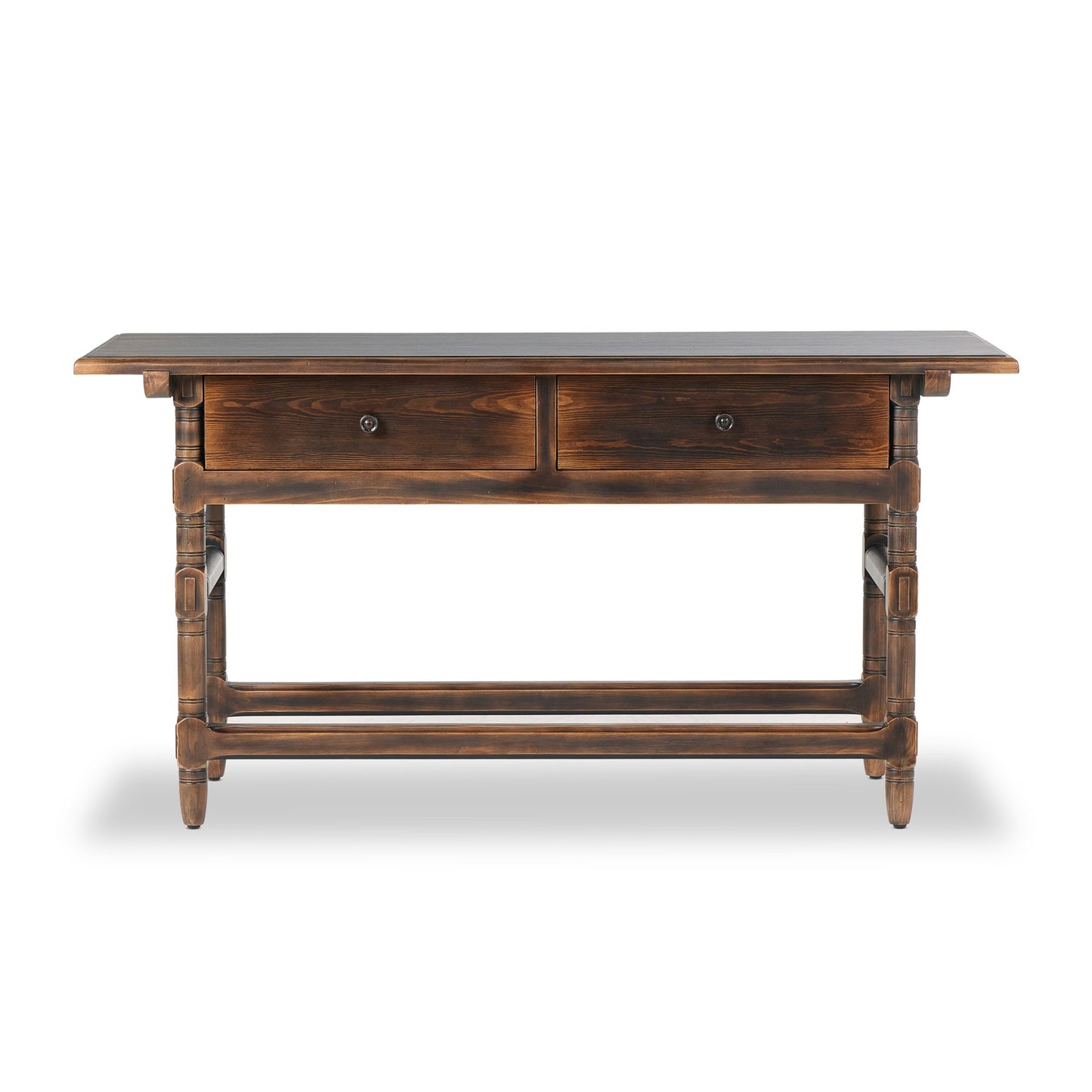 Colonial table: aged brown-aged brown veneer-aged brown