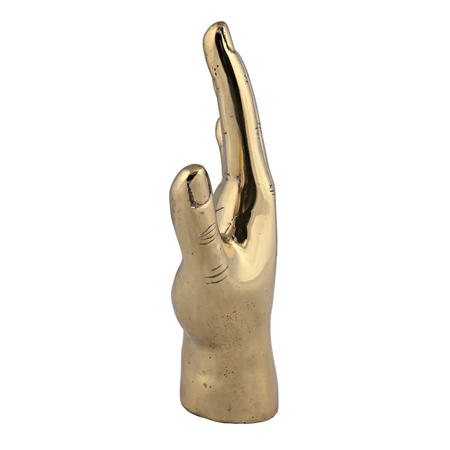 Open hand, brass