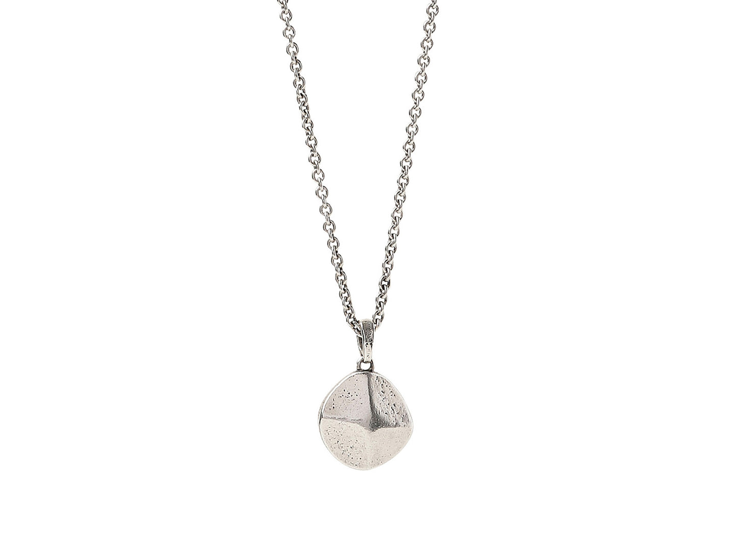 Pendant necklace in sterling silver, large, from the rivet collection 24.25 inches