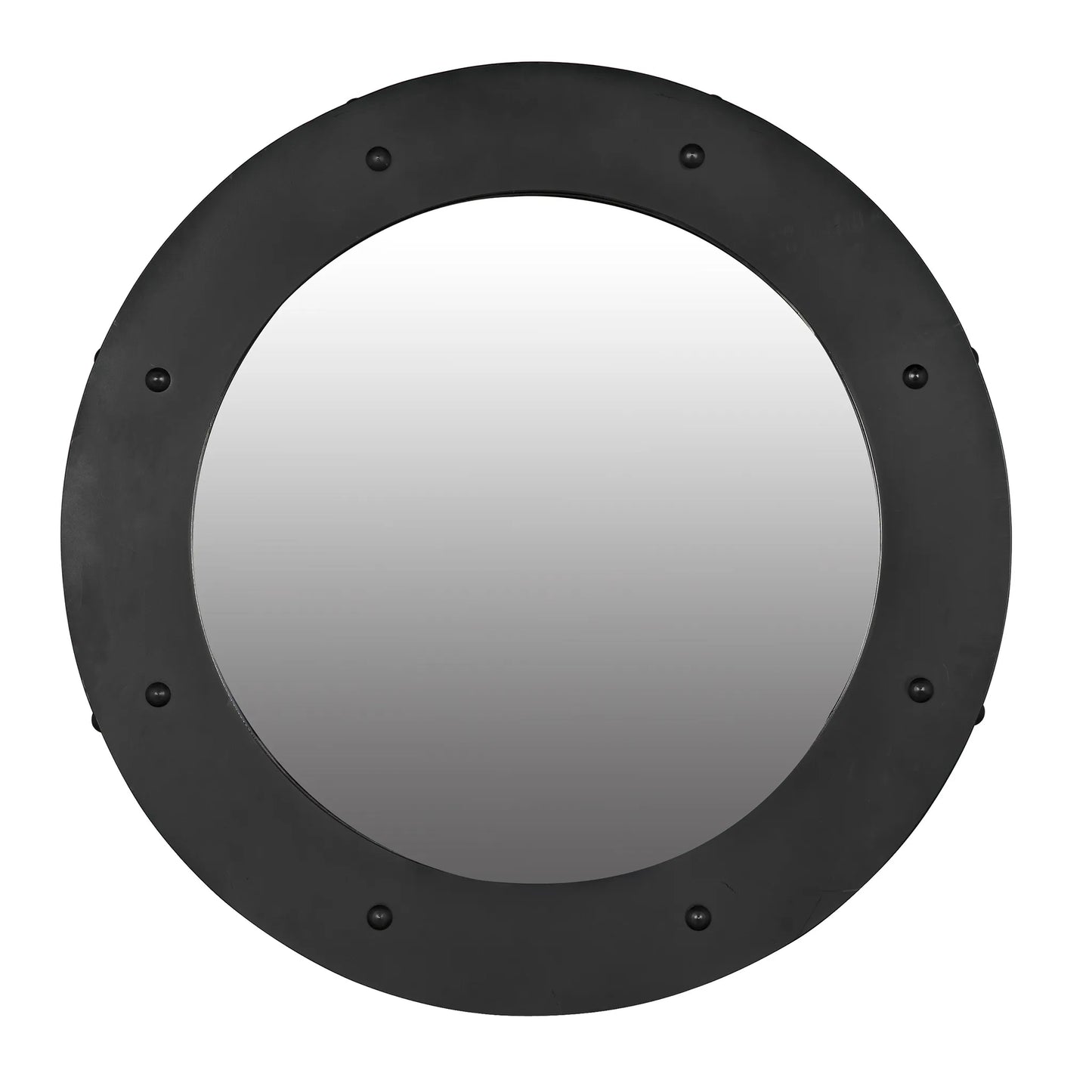 Clay mirror, large, black steel