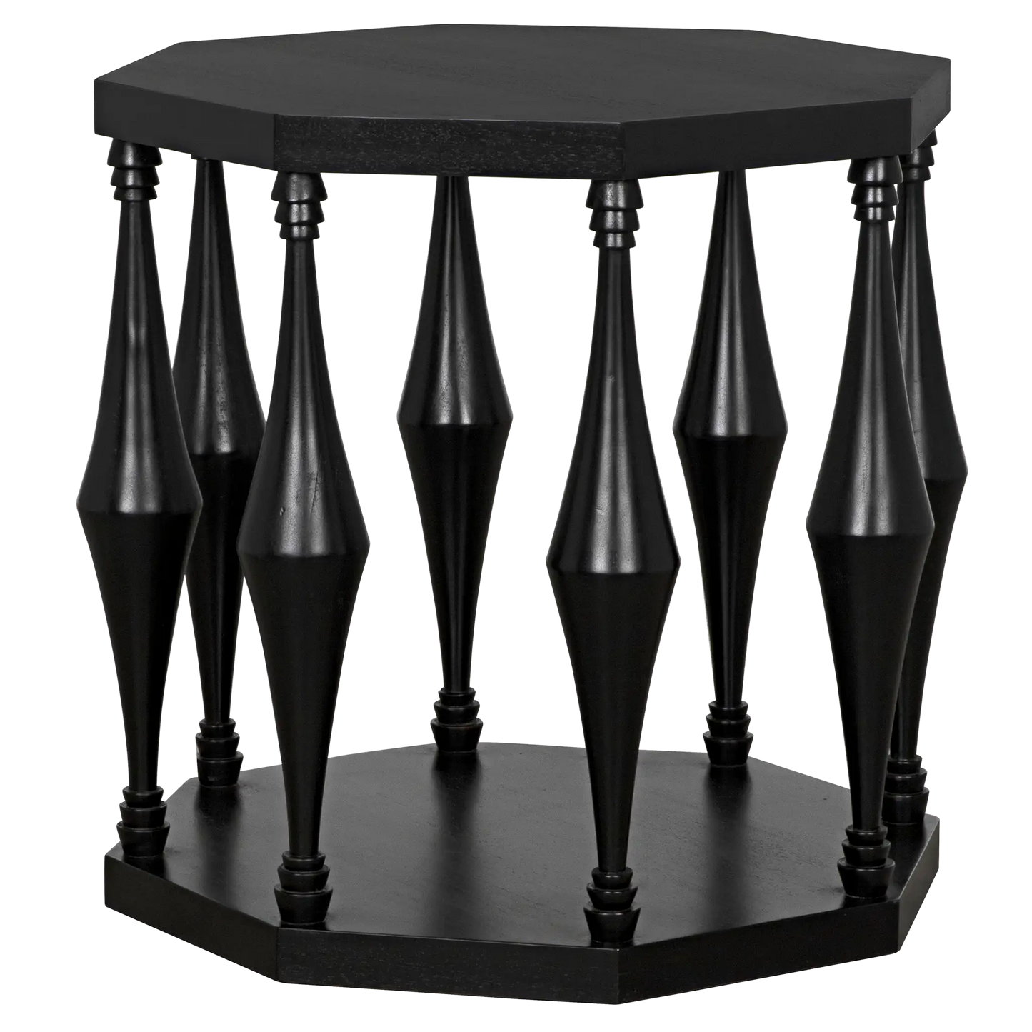 Marceo side table, hand rubbed black