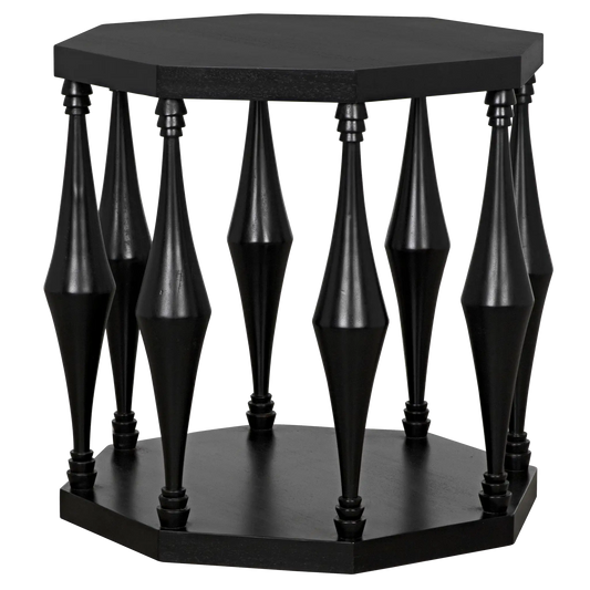 Marceo side table, hand rubbed black