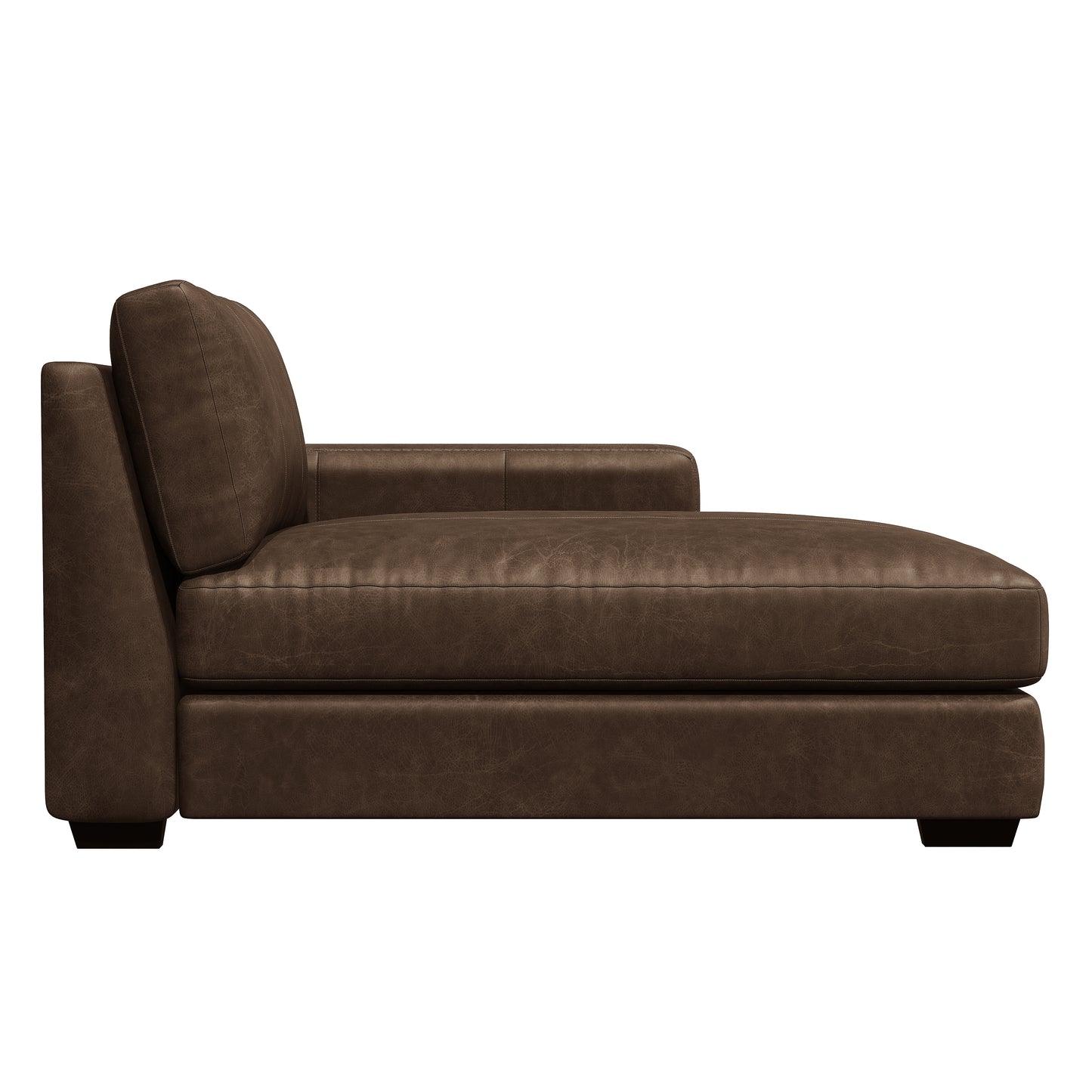 Dawkins leather right arm chaise