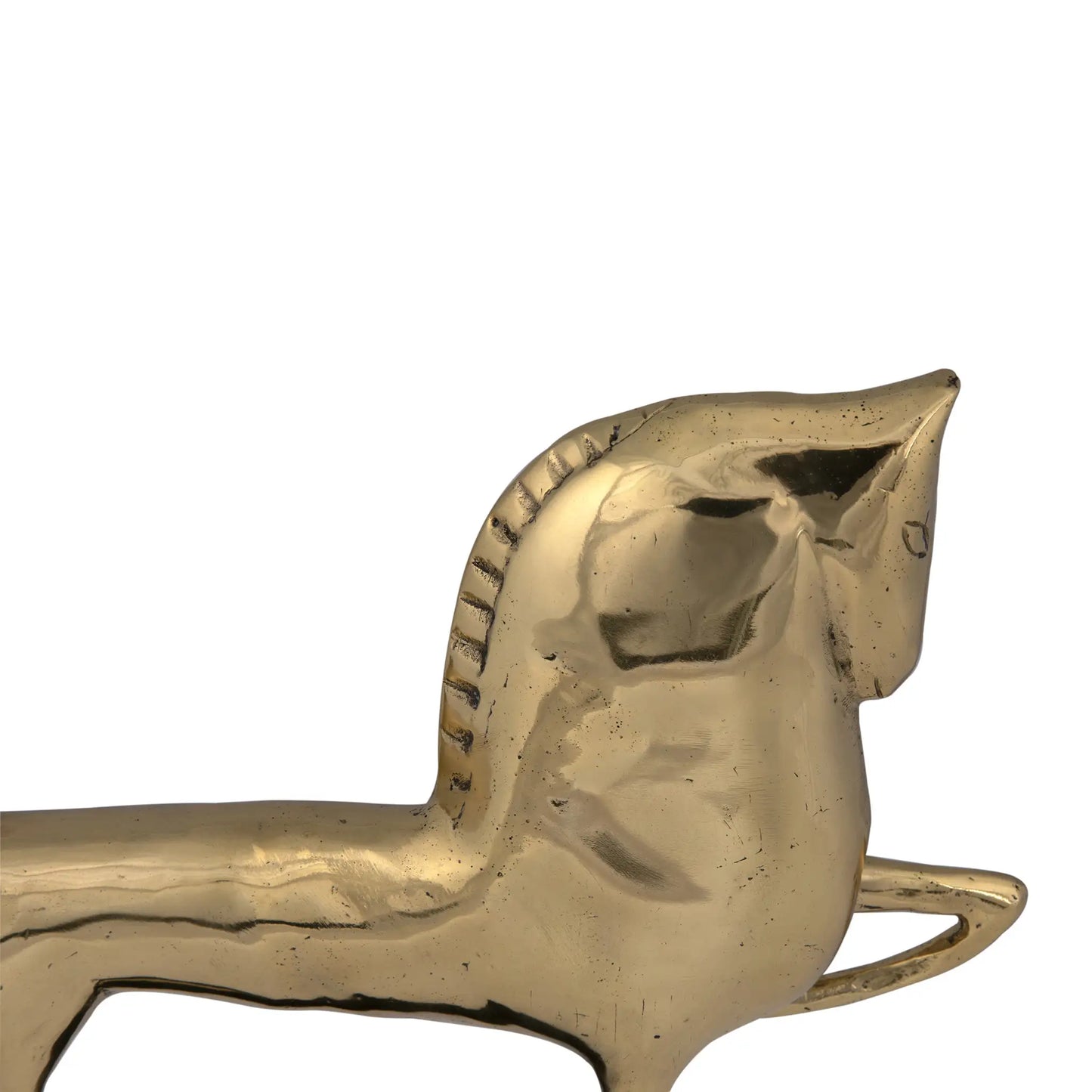 Horse on stand, brass