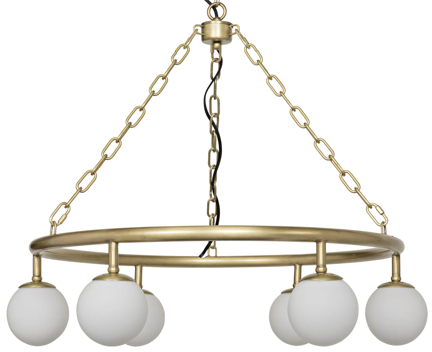 Modena chandelier, small, metal with brass finish