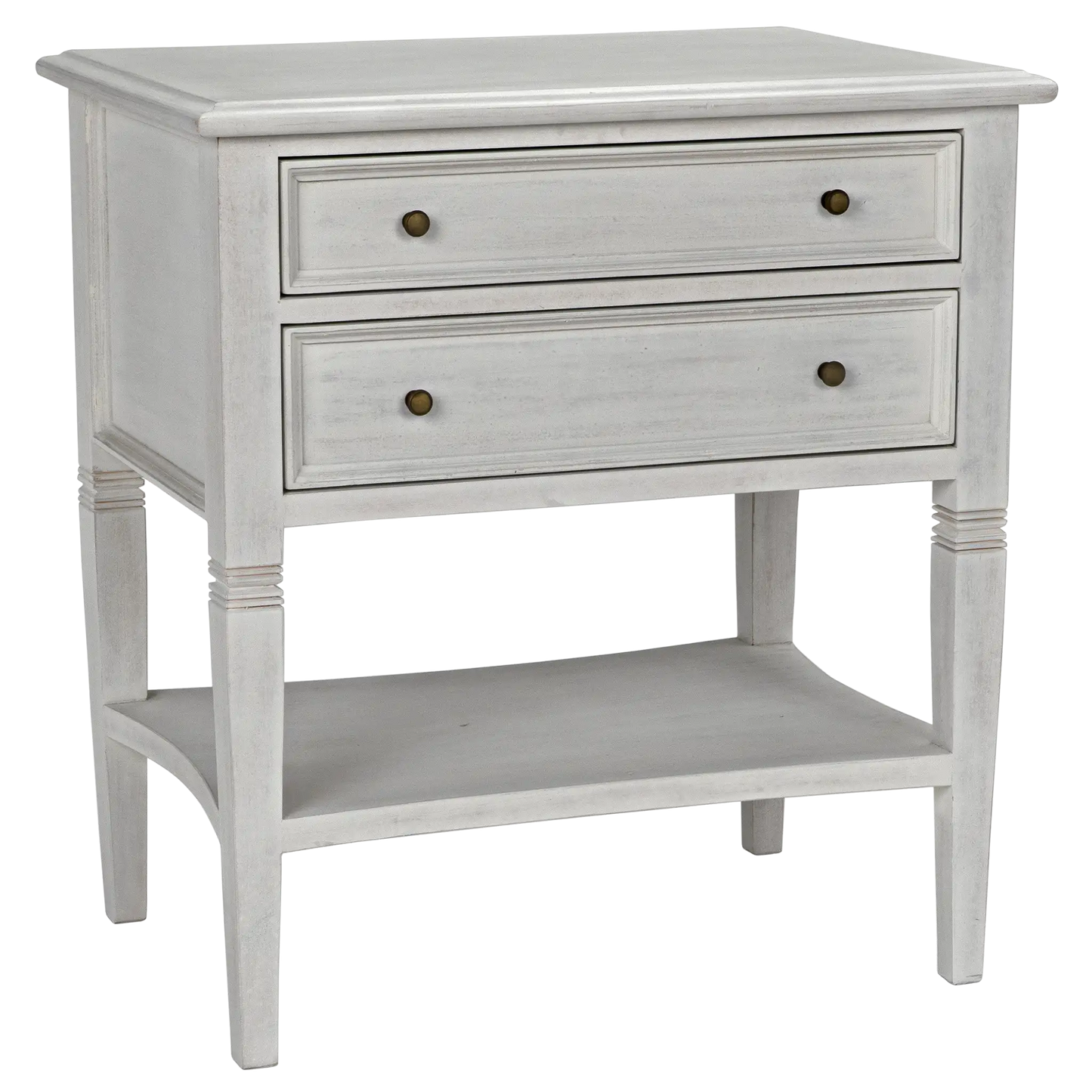 Oxford 2-drawer side table, white wash