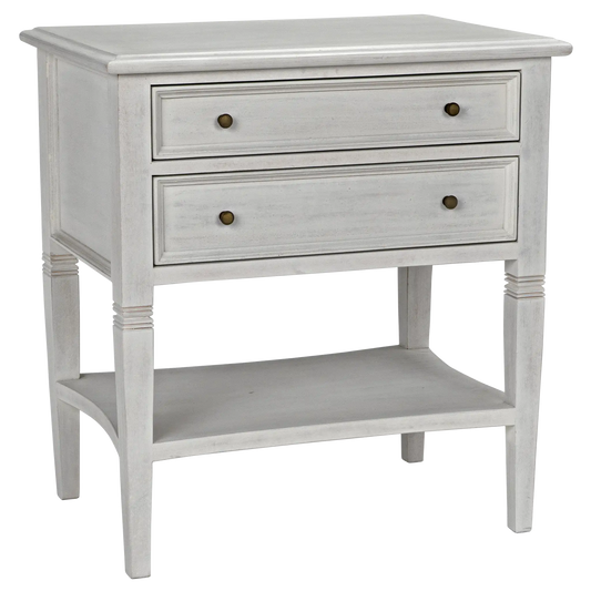 Oxford 2-drawer side table, white wash