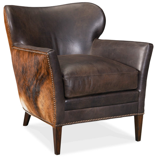 Kato leather club chair w/ dark hoh