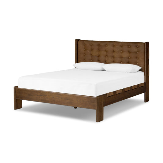 Halston bed: heirloom sienna-terra brown ash-terra brown ash veneer-queen