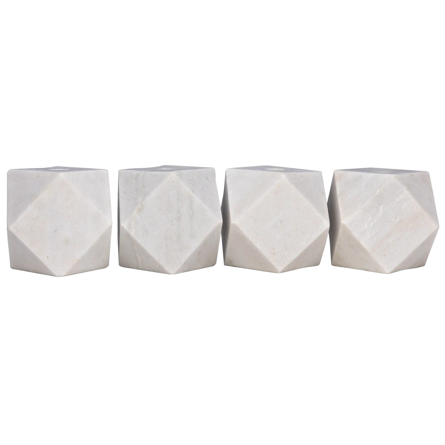 Polyhedron decorative candle holder, set of 4