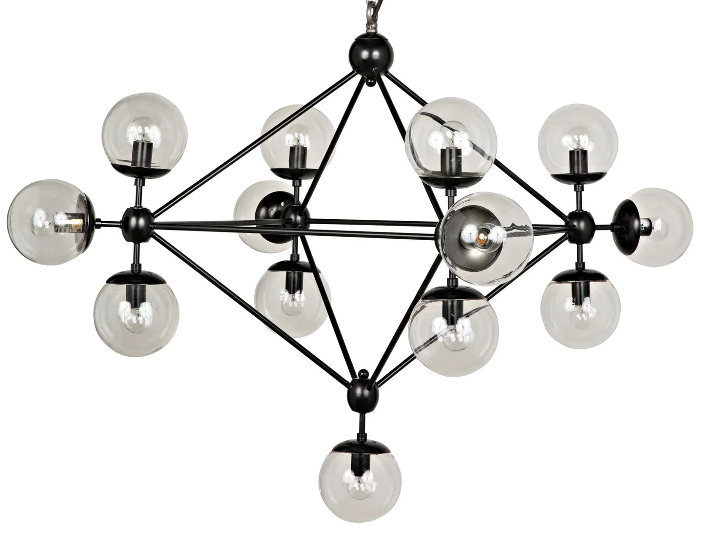 Pluto chandelier, small, black steel