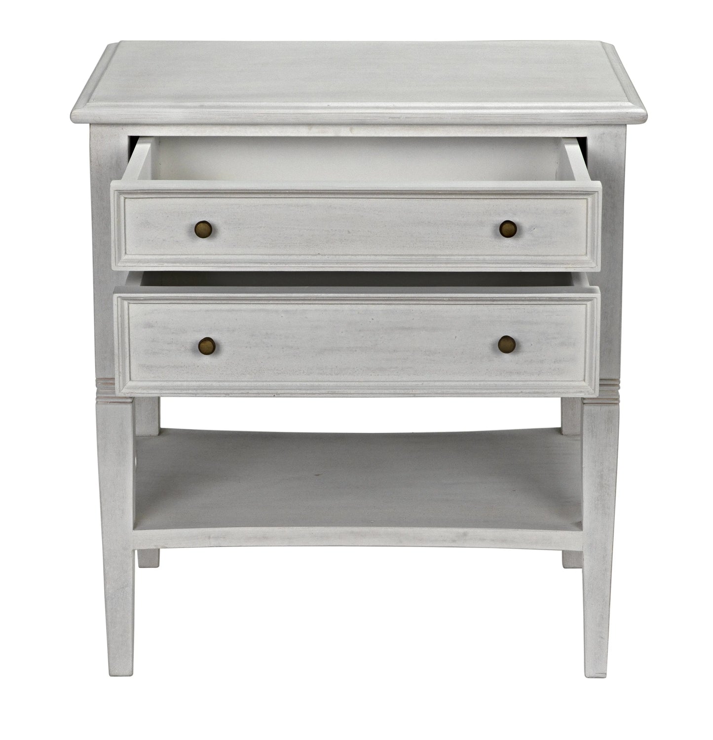 Oxford 2-drawer side table, white wash