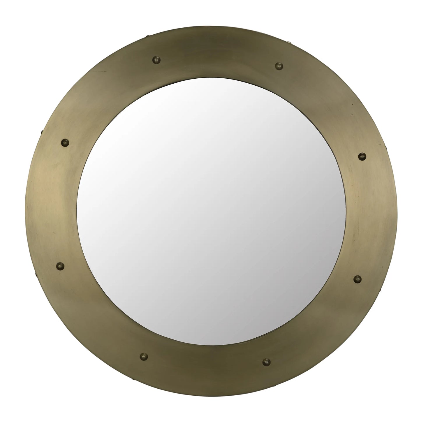 Clay mirror, large, metal with brass finish