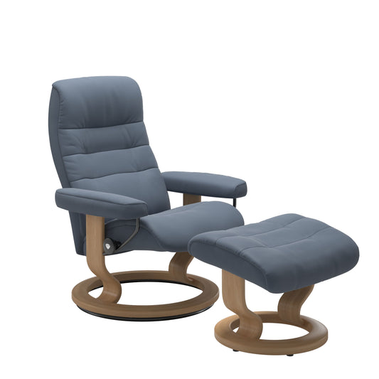 Stressless® opal (m) classic base recliner with ottoman