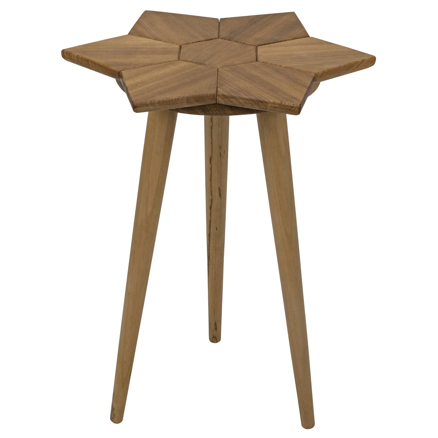 Petal side table, gold teak