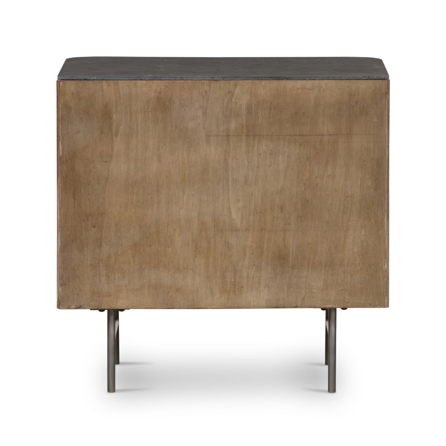 Fletcher nightstand: bluestone-terra brown oak-brushed gunmetal