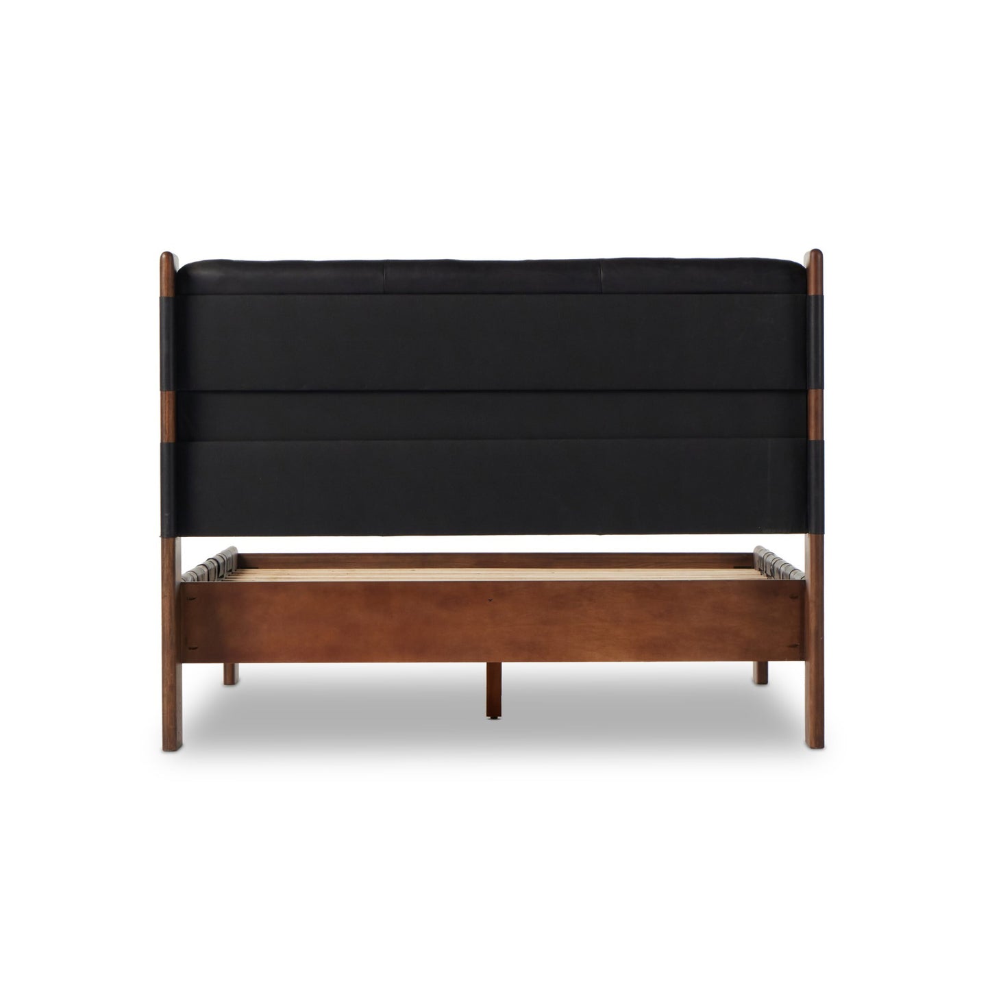 Halston bed: terra brown ash-heirloom black-terra brown ash veneer-king