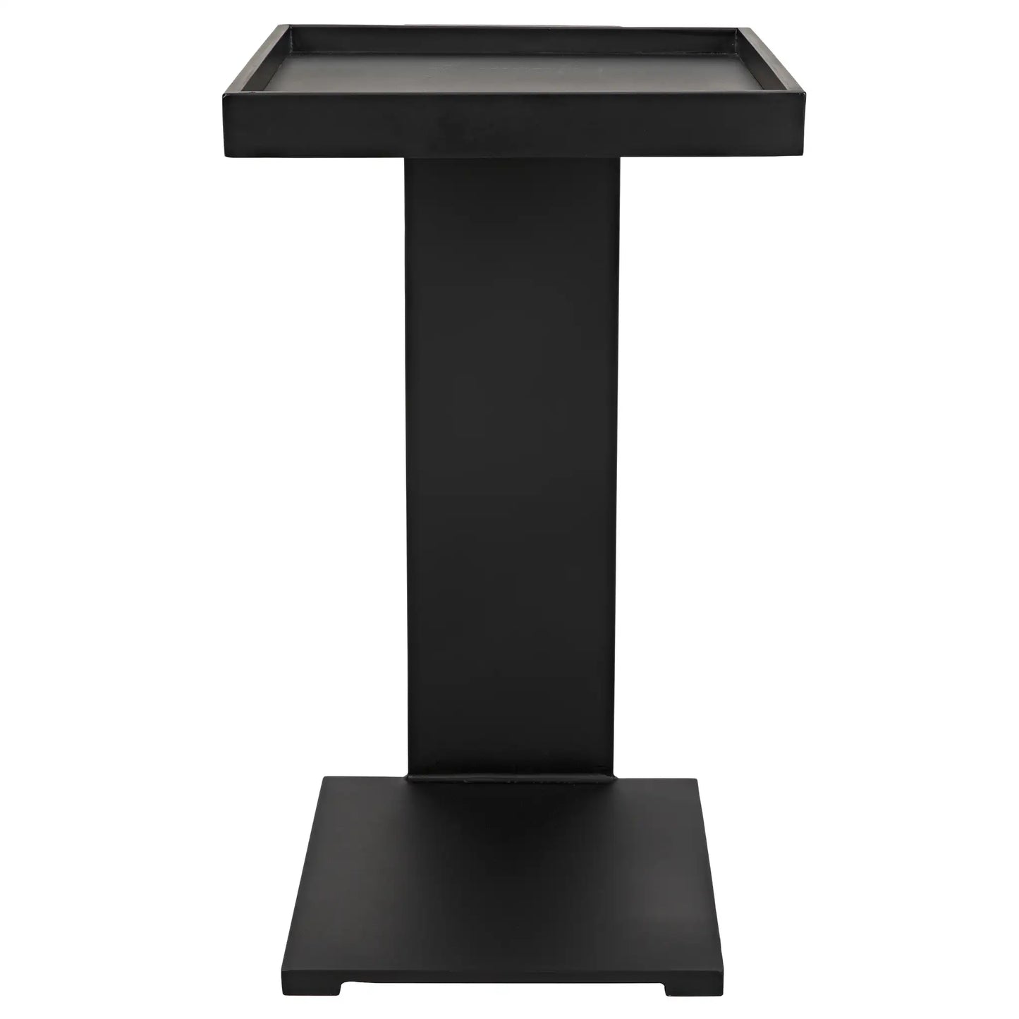 Ledge all metal side table, black steel