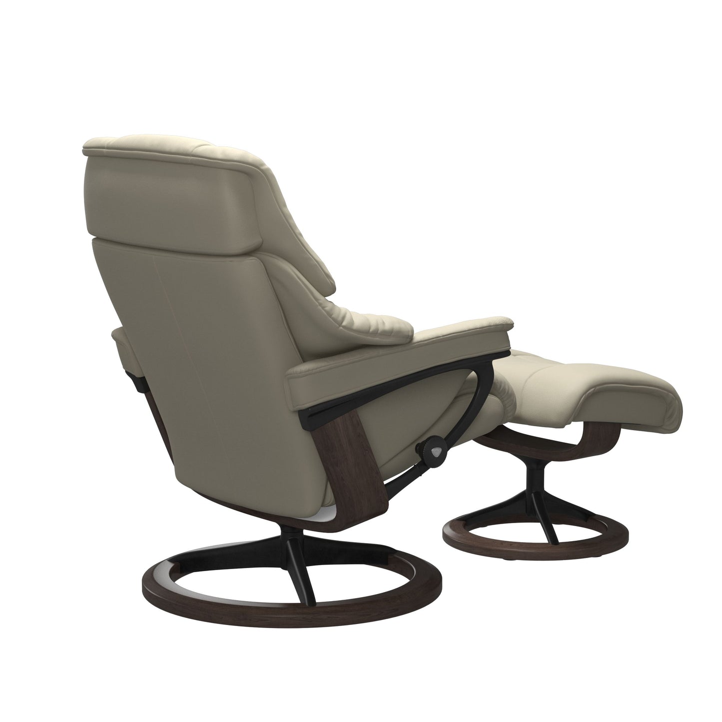 Stressless® reno (l) signature base recliner with ottoman