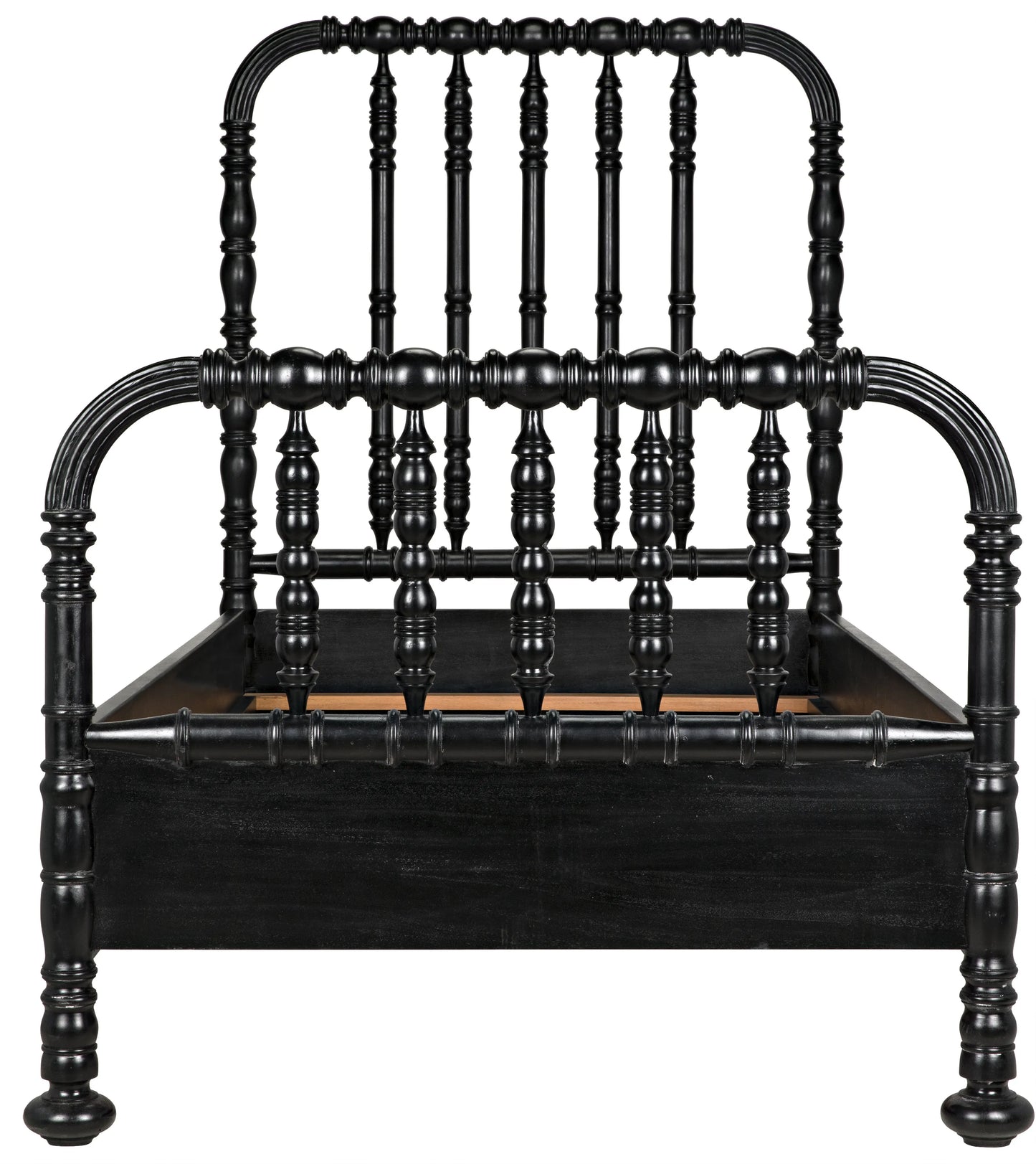 Bachelor bed, twin, hand rubbed black