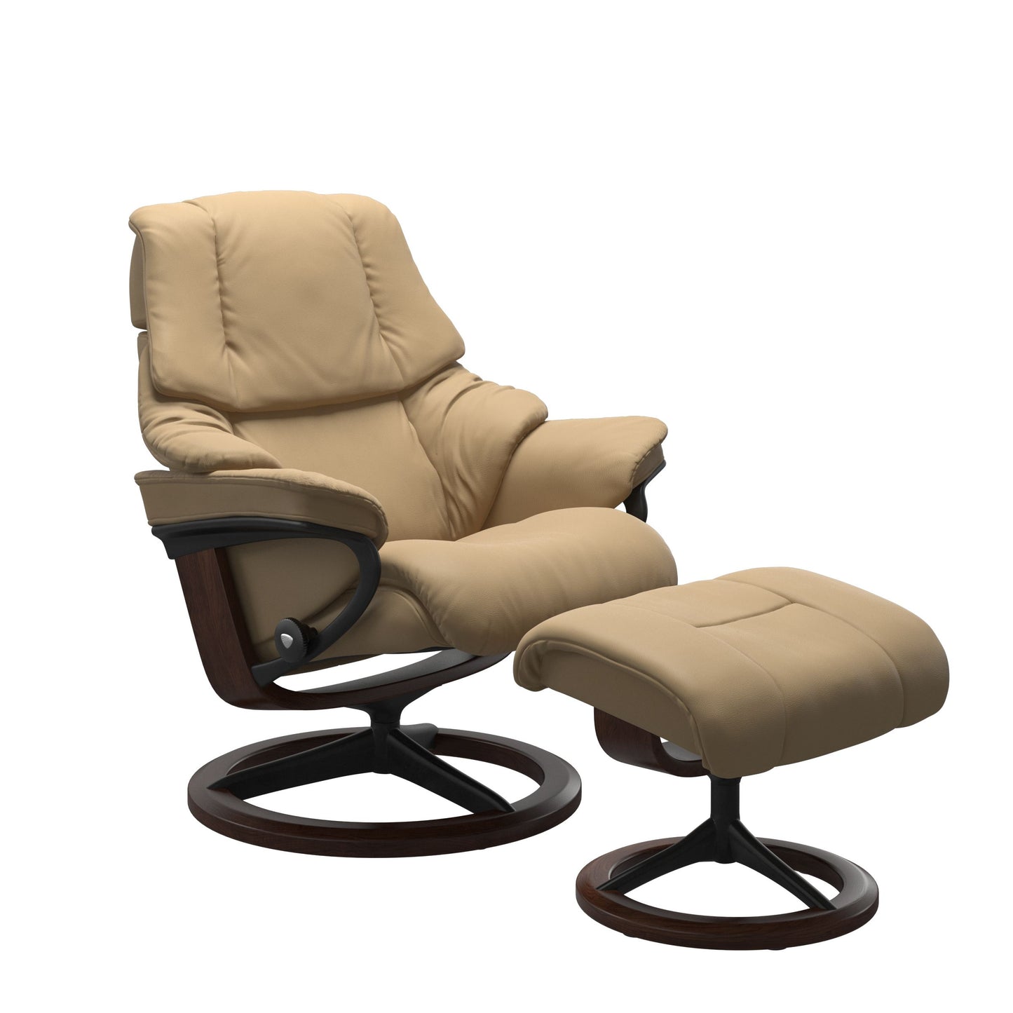 Stressless® reno (m) signature base recliner with ottoman