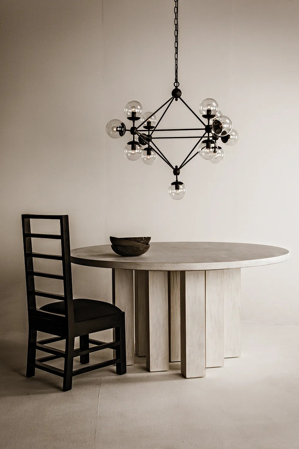 Pluto chandelier, small, black steel