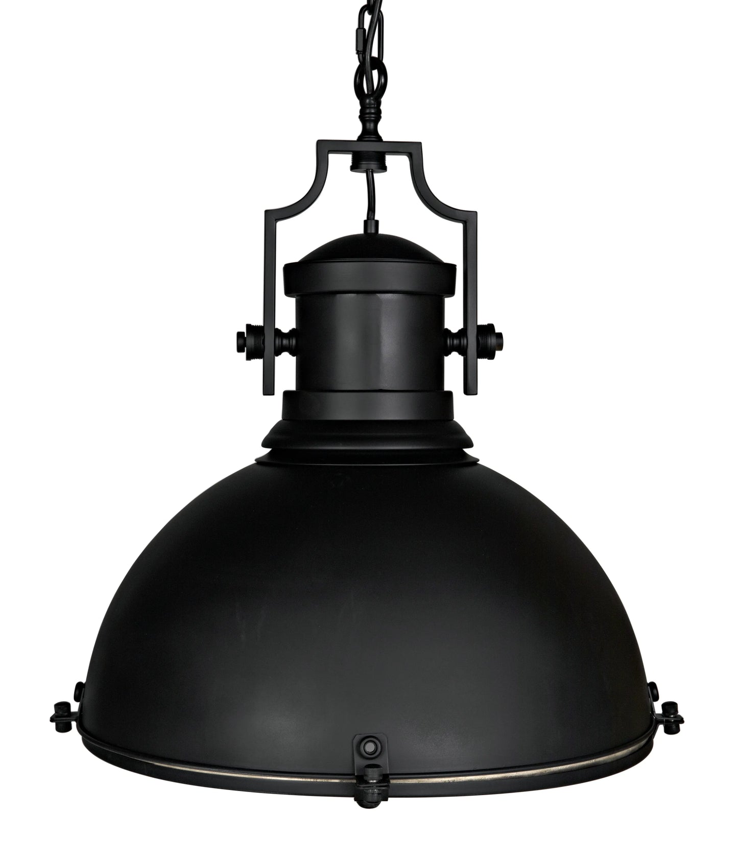 Metal marine fixture pendant, black steel