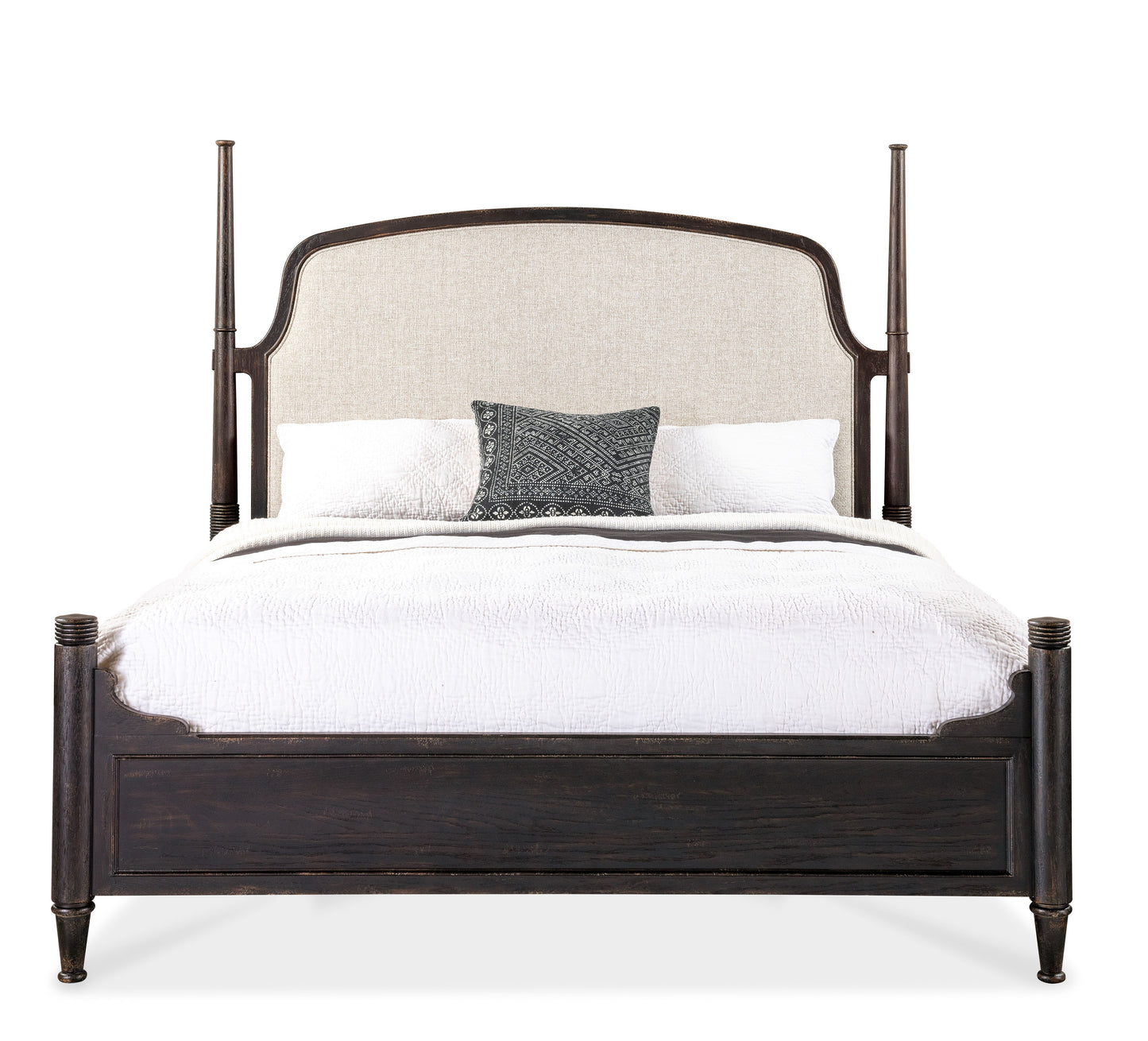 Americana king upholstered poster bed