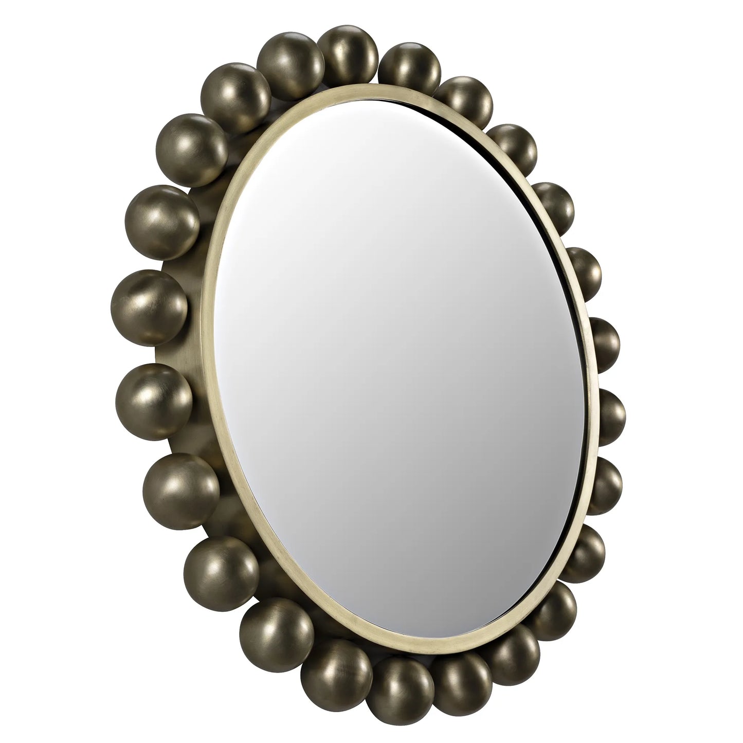 Cooper mirror, metal with brass finish