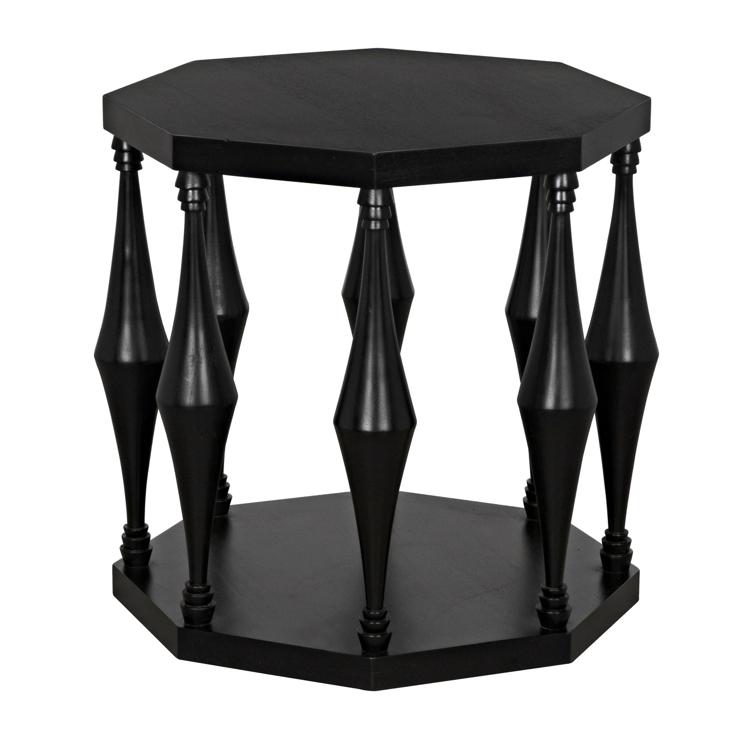 Marceo side table, hand rubbed black