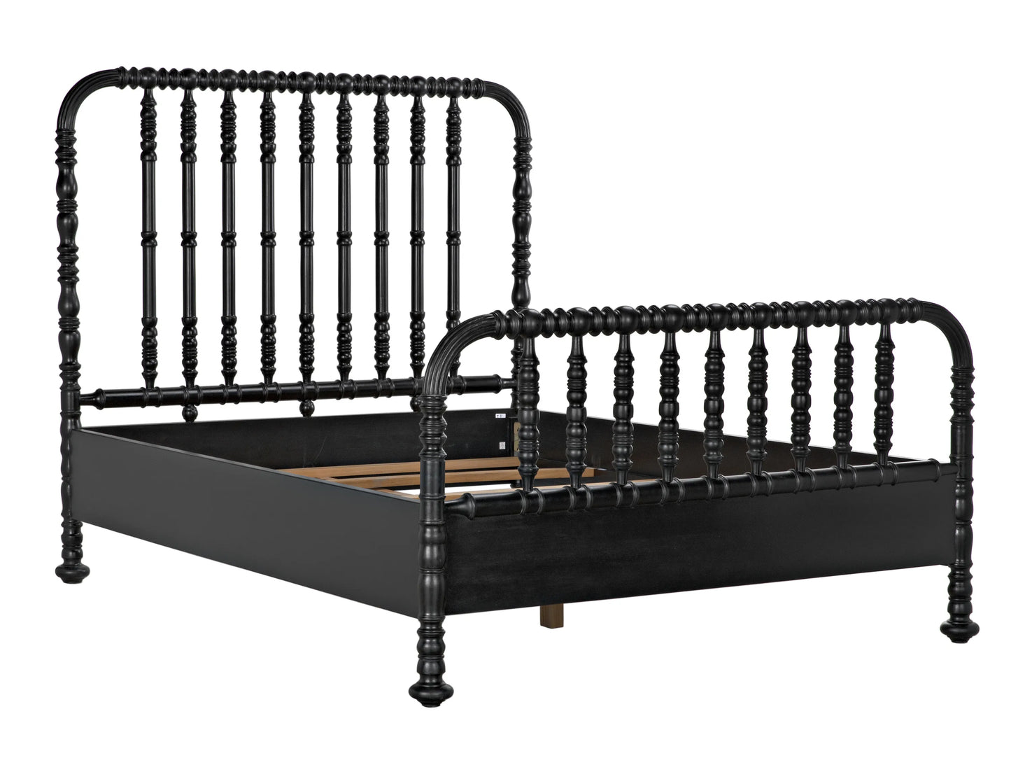 Bachelor bed, queen, hand rubbed black