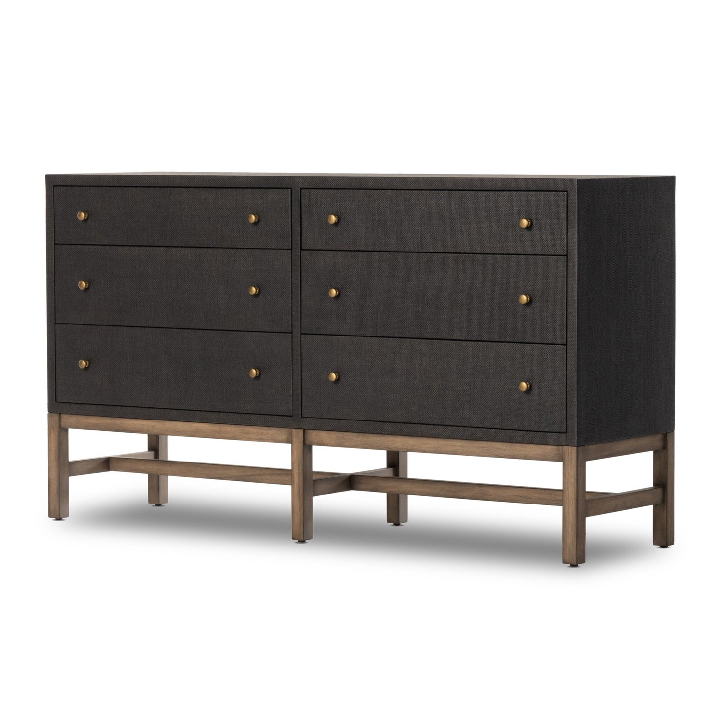 Fiona 6 drawer dresser-black raffia