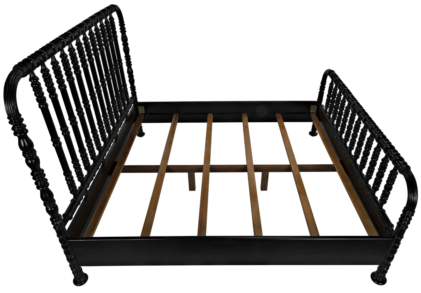 Bachelor bed, eastern king, hand rubbed black