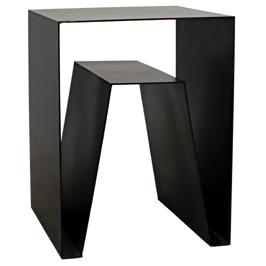 Quintin side table, black steel