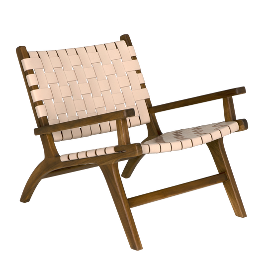 Kamara arm chair, teak with leather