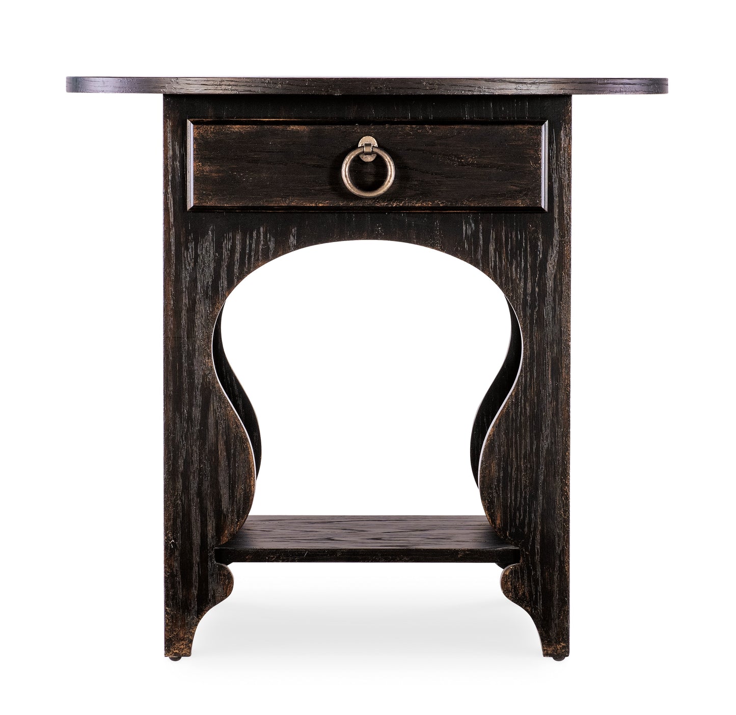 Americana one-drawer oval nightstand