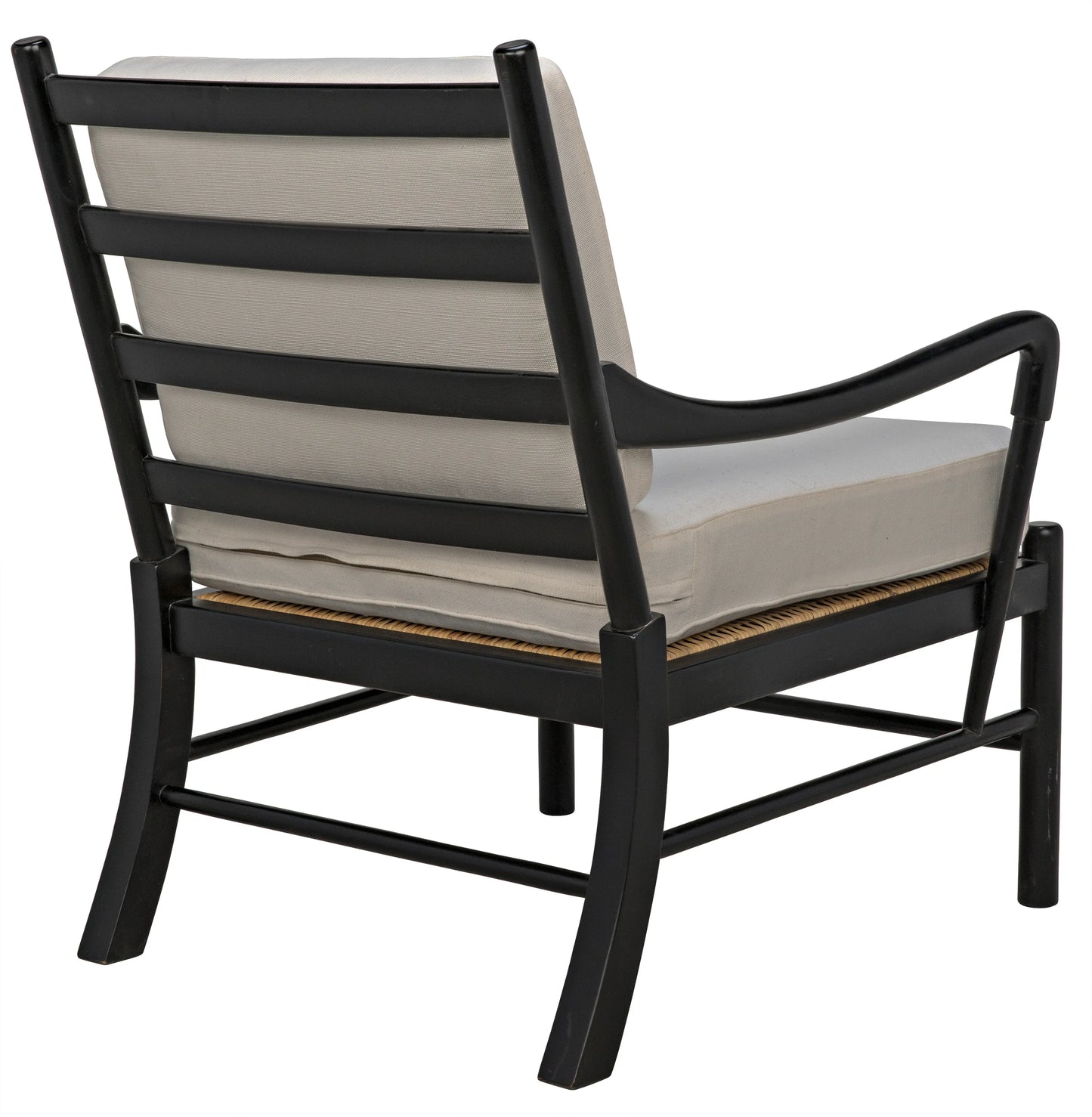 Kevin chair with rattan, hand rubbed black