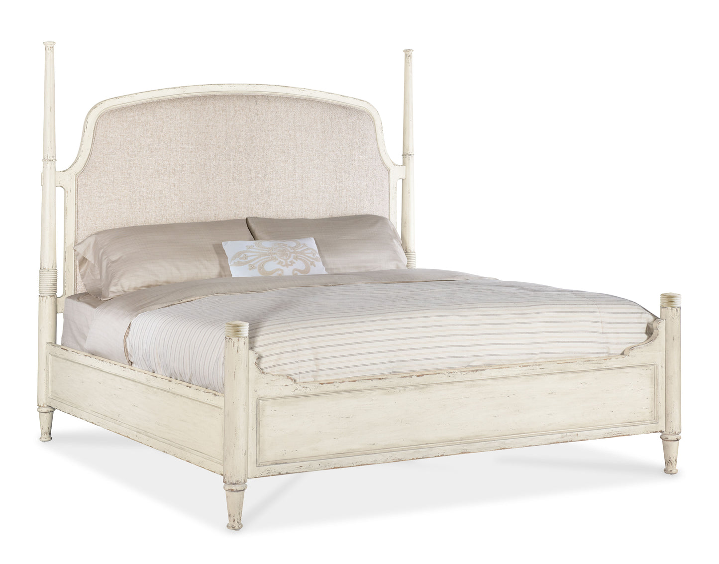 Americana queen upholstered poster bed