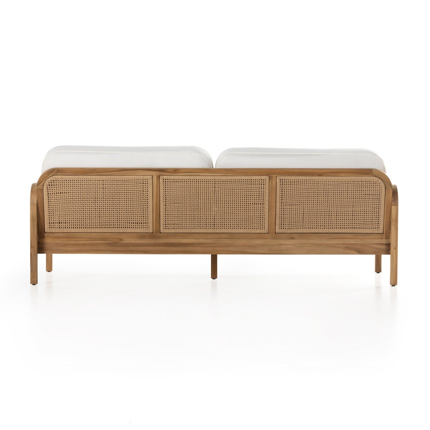 Merit outdoor sofa 90" - natural teak-fsc-faux rattan-venao ivory