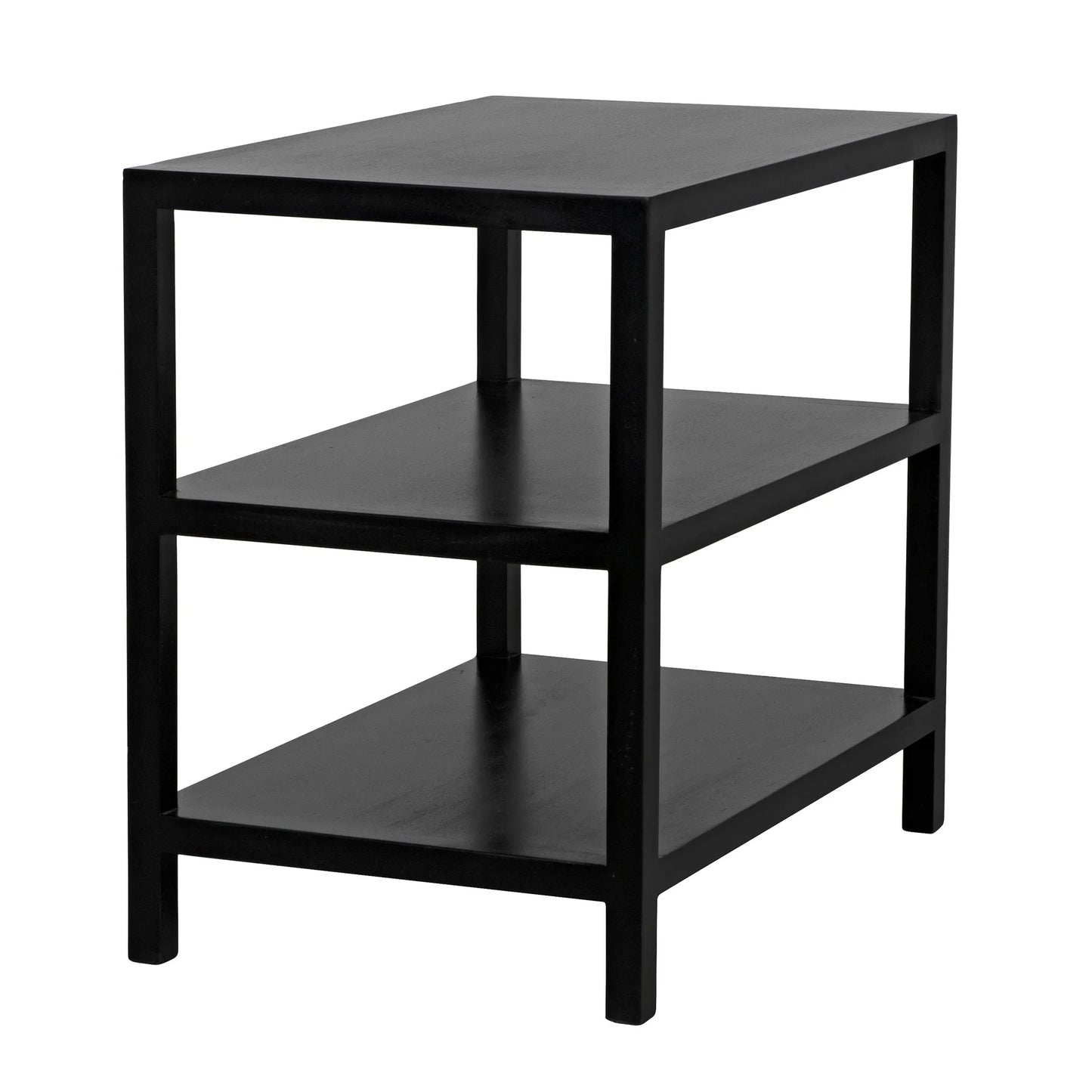 2 shelf side table, hand rubbed black