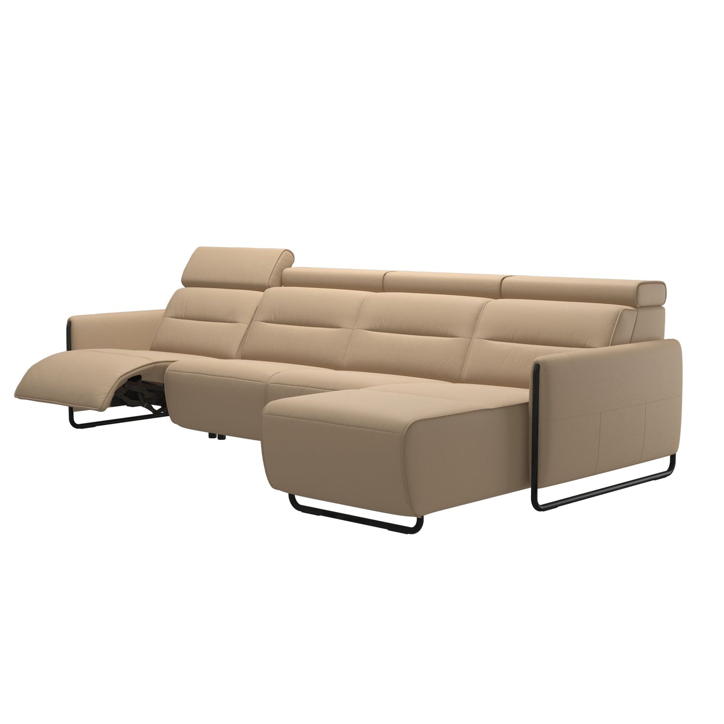 Stressless® emily steel 3 seater power left with long seat (m)